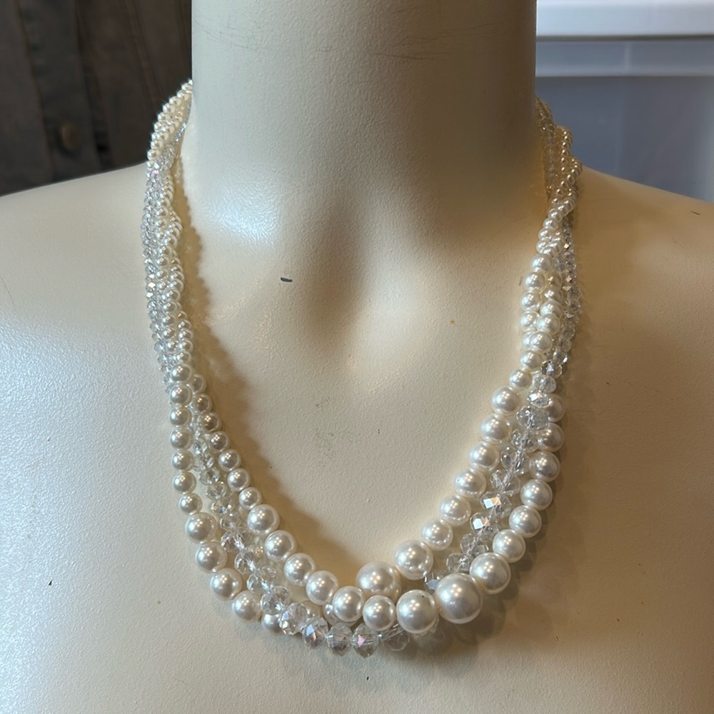 RMN Triple Strand Graduated Pearl Necklace